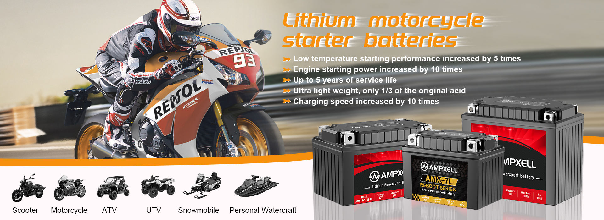 Batterie de démarrage de moto